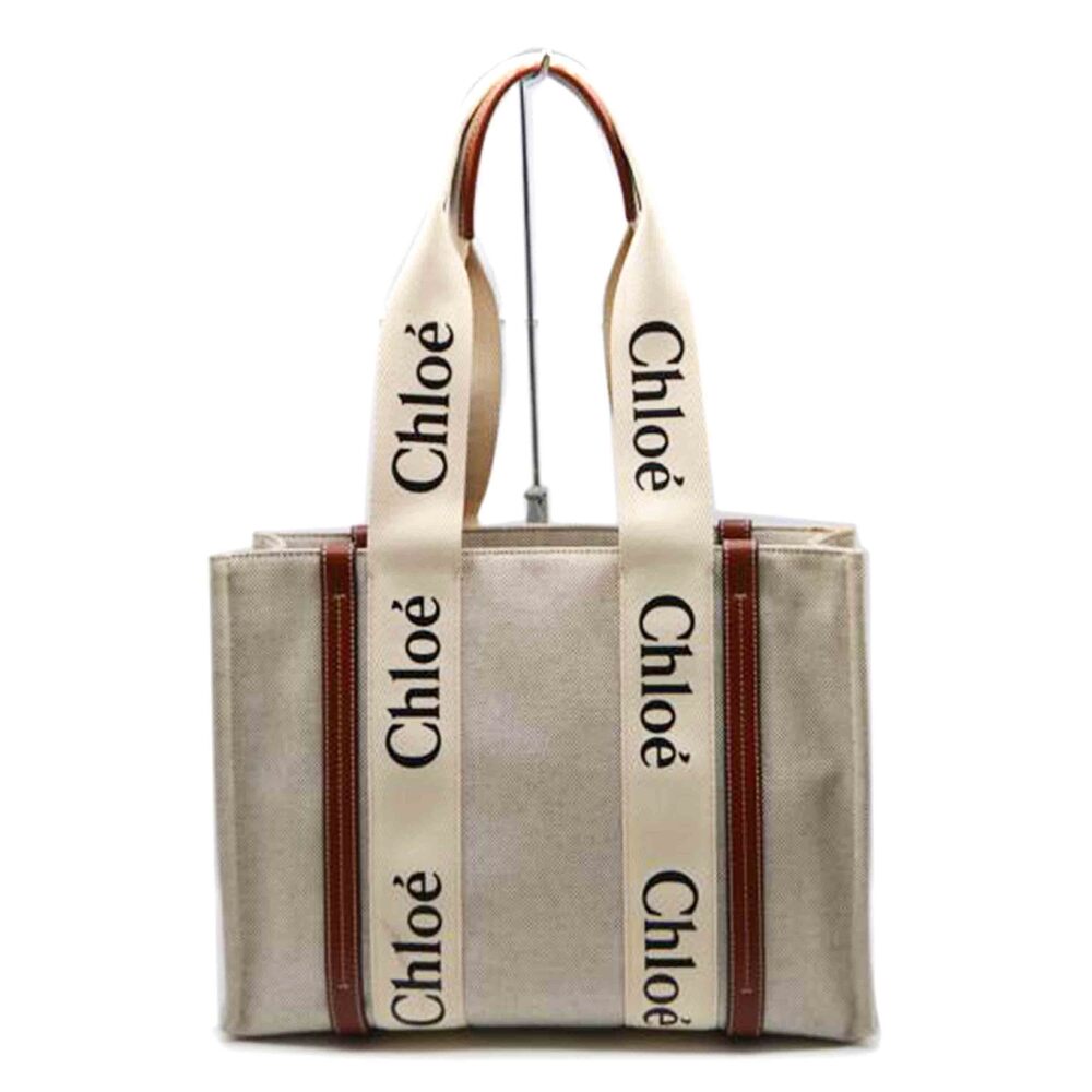 Chloe Woody Shoulder Tote Bag Leather Brown